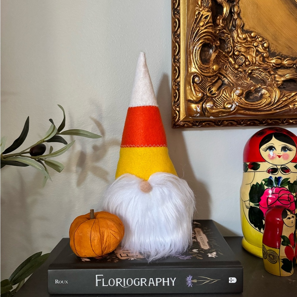 Colorful Candy Corn Halloween Gnome